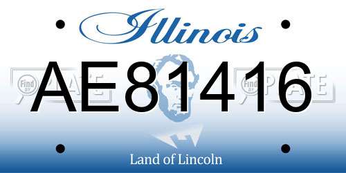 AE81416 Illinois License Plate