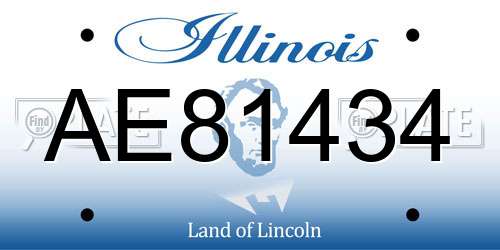 AE81434 Illinois License Plate