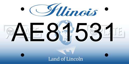 AE81531 Illinois License Plate