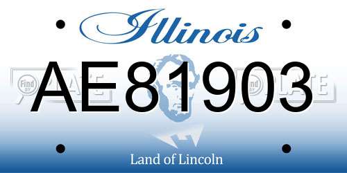 AE81903 Illinois License Plate