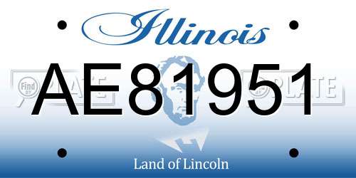 AE81951 Illinois License Plate