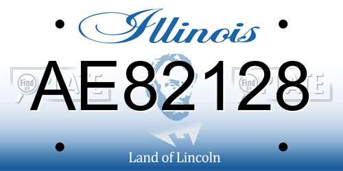 AE82128 Illinois License Plate