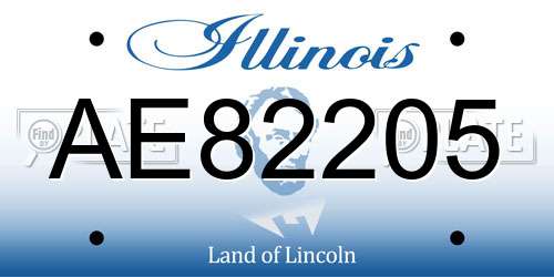 AE82205 Illinois License Plate