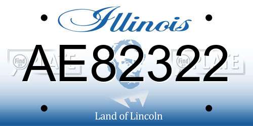 AE82322 Illinois License Plate