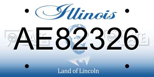 AE82326 Illinois License Plate