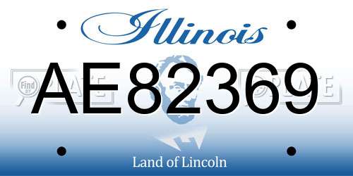 AE82369 Illinois License Plate
