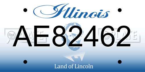 AE82462 Illinois License Plate
