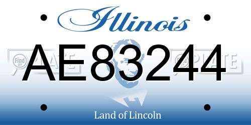 AE83244 Illinois License Plate