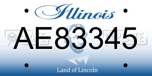 AE83345 Illinois License Plate