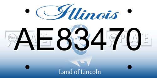 AE83470 Illinois License Plate