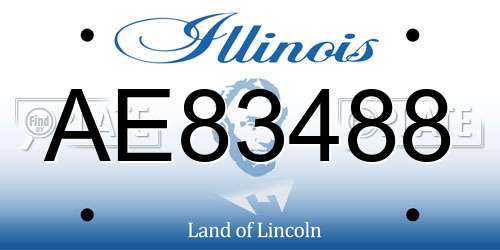 AE83488 Illinois License Plate