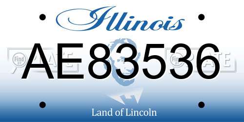 AE83536 Illinois License Plate