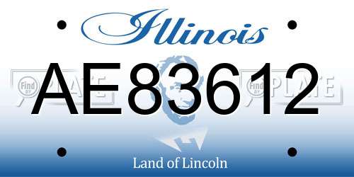 AE83612 Illinois License Plate