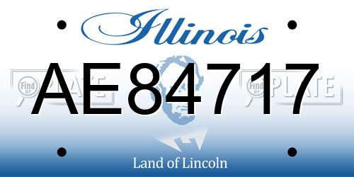 AE84717 Illinois License Plate