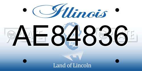 AE84836 Illinois License Plate