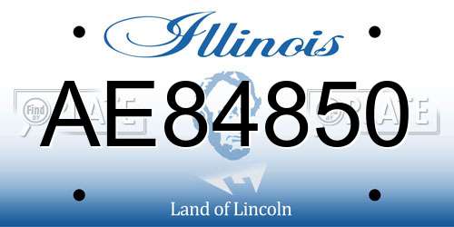 AE84850 Illinois License Plate