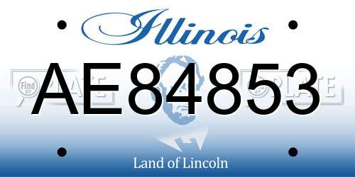 AE84853 Illinois License Plate