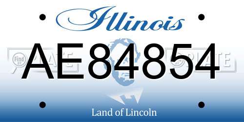 AE84854 Illinois License Plate