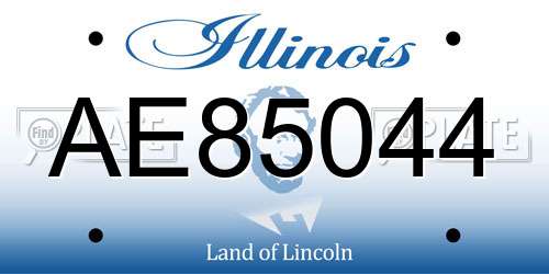AE85044 Illinois License Plate