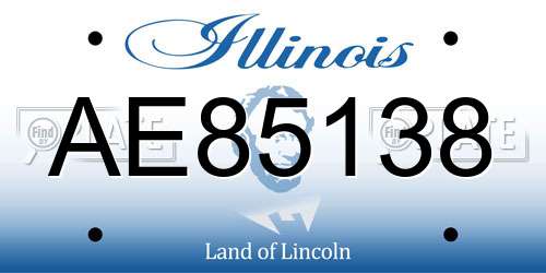 AE85138 Illinois License Plate