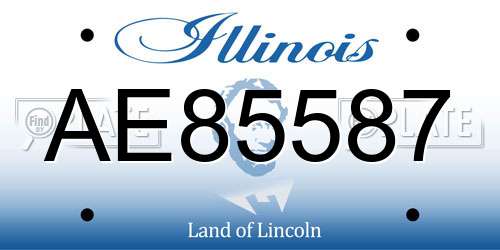 AE85587 Illinois License Plate