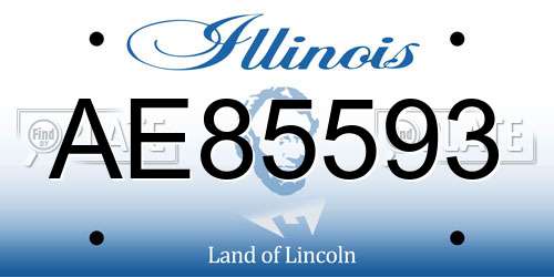 AE85593 Illinois License Plate