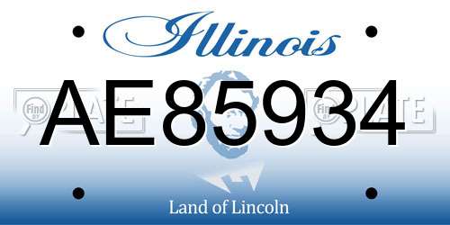 AE85934 Illinois License Plate
