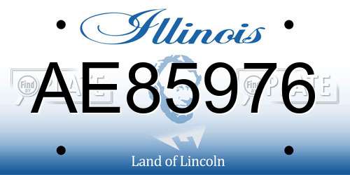 AE85976 Illinois License Plate