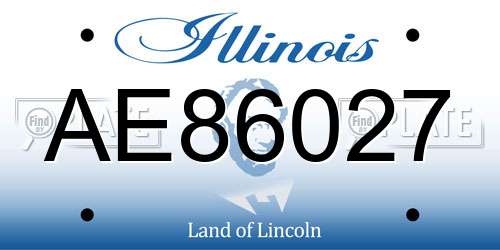AE86027 Illinois License Plate
