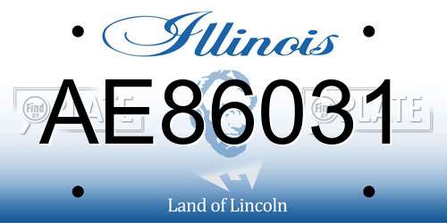 AE86031 Illinois License Plate