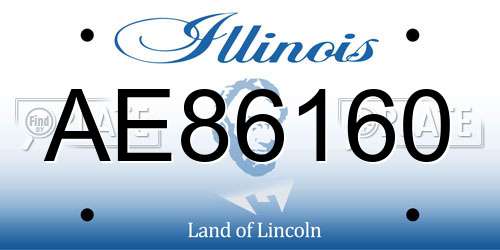 AE86160 Illinois License Plate