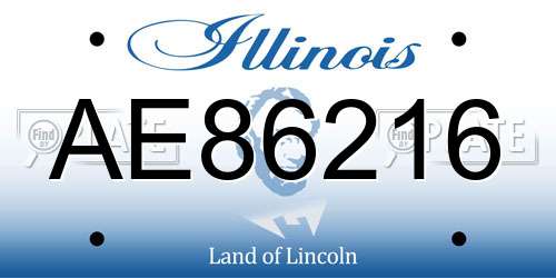 AE86216 Illinois License Plate