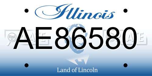 AE86580 Illinois License Plate