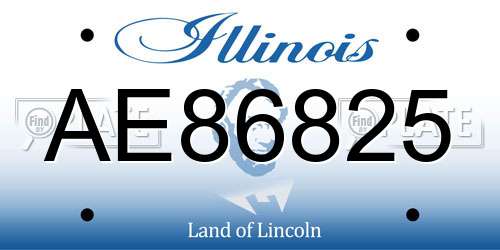 AE86825 Illinois License Plate