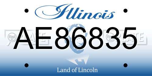 AE86835 Illinois License Plate