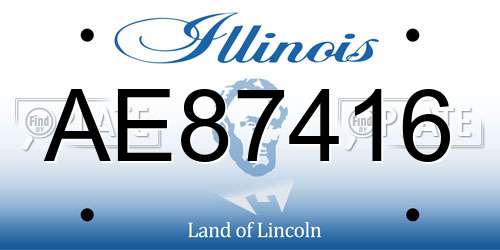 AE87416 Illinois License Plate