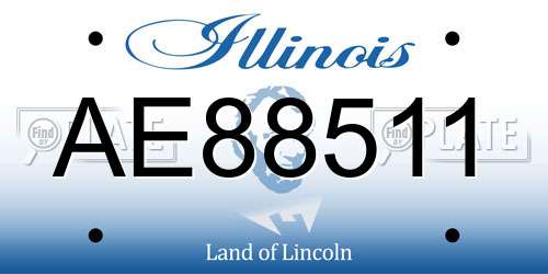 AE88511 Illinois License Plate