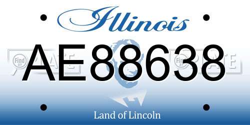 AE88638 Illinois License Plate