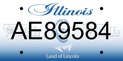 AE89584 Illinois License Plate