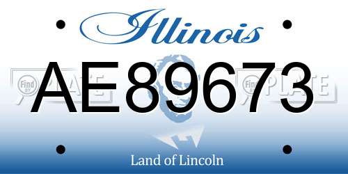 AE89673 Illinois License Plate