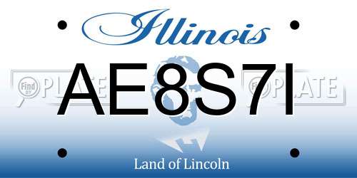 AE8S7I Illinois License Plate