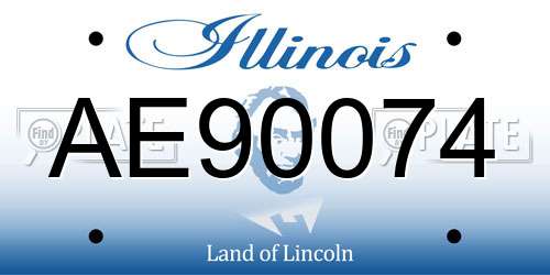 AE90074 Illinois License Plate