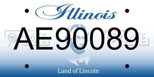 AE90089 Illinois License Plate