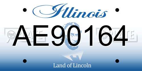 AE90164 Illinois License Plate