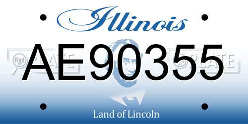 AE90355 Illinois License Plate