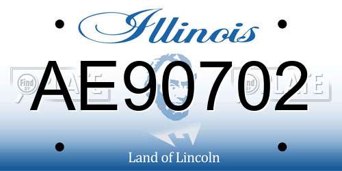 AE90702 Illinois License Plate