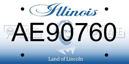 AE90760 Illinois License Plate