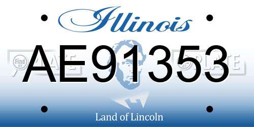AE91353 Illinois License Plate