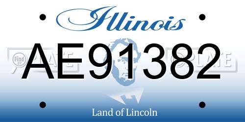 AE91382 Illinois License Plate