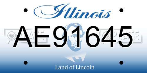 AE91645 Illinois License Plate
